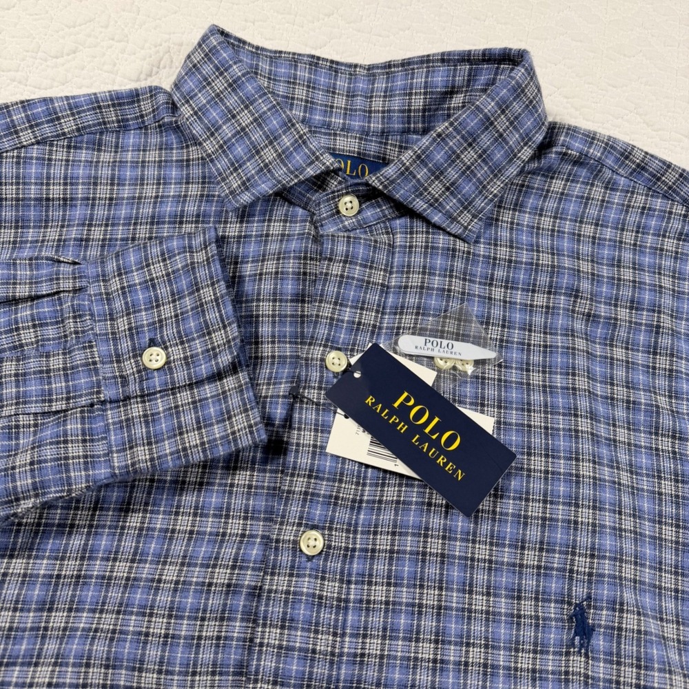 NWT Polo Ralph Lauren Men's Long Sleeve Plaid Button Down Shirt 5XB Blue Multi